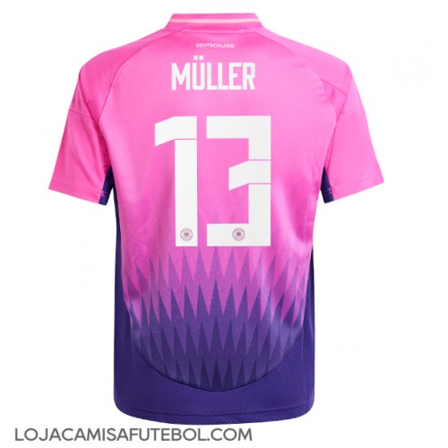 Camisa de Futebol Alemanha Thomas Muller #13 Equipamento Secundário Europeu 2024 Manga Curta